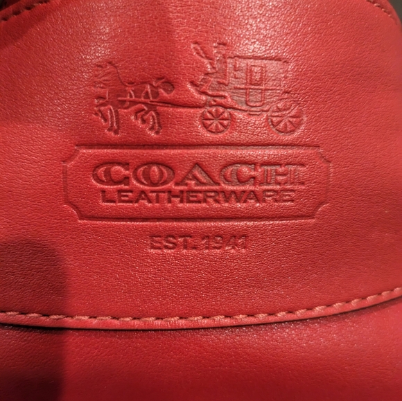 COACH ZOE shoulder bag oversized hobo handbag tote Red; used twice - Picture 11 of 11